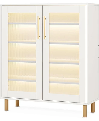 Tribesigns Shoe Cabinet with Acrylic Doors and Led Light