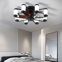 Streamdale Furniture Windmill-Shaped 21.7" Ceiling Fan with Light & Remote - Black