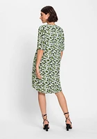 Olsen Women's Elbow Sleeve Leaf Print Dress