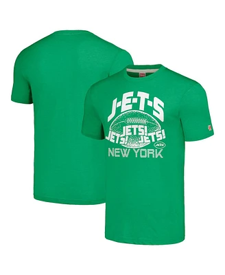 Homage Men's & Women's Green New York Jets J-e-t-s Tri-Blend T-Shirt