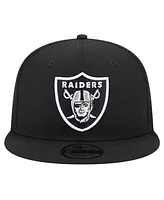 New Era Men's Black Las Vegas Raiders Main Trucker 9FIFTY Snapback Hat