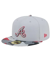 New Era Men's Gray Atlanta Braves Active Team Camo 59FIFTY Fitted Hat