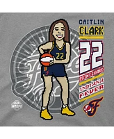 Stadium Essentials Youth Caitlin Clark Heather Gray Indiana Fever Player 8-Bit T-Shirt