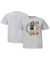 Stadium Essentials Youth Caitlin Clark Heather Gray Indiana Fever Player 8-Bit T-Shirt