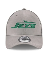 New Era Men's Gray York Jets Wordmark Flight 39THIRTY Flex Hat