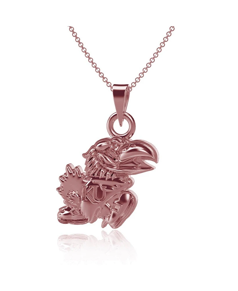 Dayna Designs Kansas Jayhawks Rose Gold Pendant Necklace