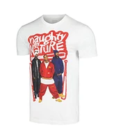 Global Merch Men's White Naughty by Nature Photo Bats T-Shirt