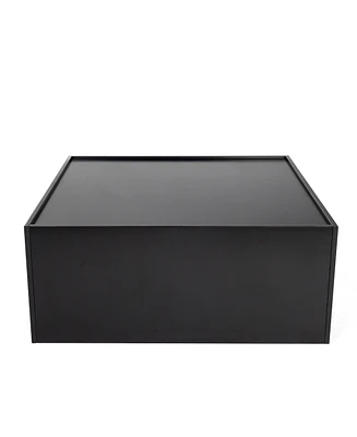 Streamdale Furniture 4-Tier Black Book Shelf & Coffee Table