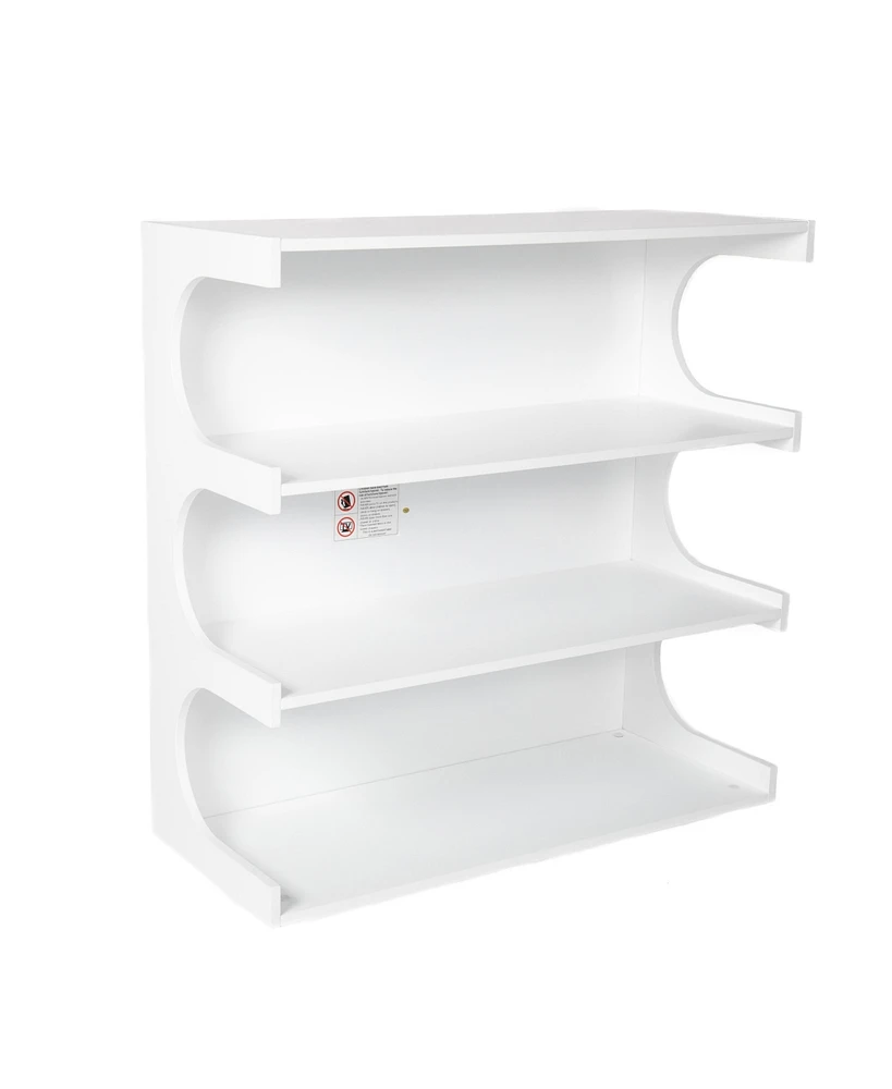 Simplie Fun 4-Tier White Book Shelf & Coffee Table