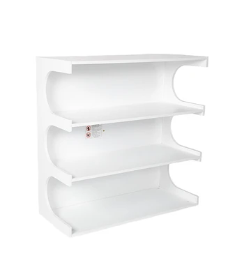 Simplie Fun 4-Tier White Book Shelf & Coffee Table