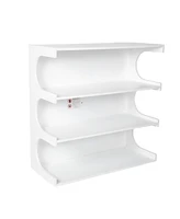 Simplie Fun 4-Tier White Book Shelf & Coffee Table