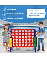 Costway 2 Pcs Giant 4 A Row Jumbo 4-to-Score Game Set W/Storage Carrying Bag for Kids Adult