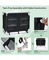 Sugift Portable Camping Kitchen Table with Storage Shelves