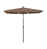 vidaXL Garden Parasol with Pole 82.7"x55.1" Taupe