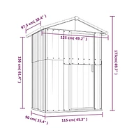 vidaXL Garden Shed 49.6"x38.4"x69.7" Galvanized Steel