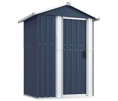 vidaXL Garden Shed Anthracite 49.6"x38.4"x69.7" Galvanized Steel