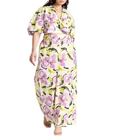 Eloquii Plus Size Wide Leg Printed Pant