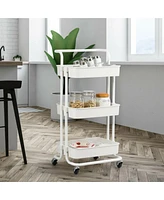 Sugift 3-Tier Utility Cart Storage Rolling with Casters