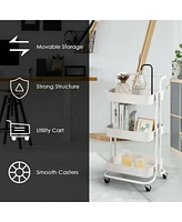 Sugift 3-Tier Utility Cart Storage Rolling with Casters