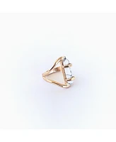 sanctuaire Sanctuary Project by Semi Precious White Howlite Crystal Ring Gold