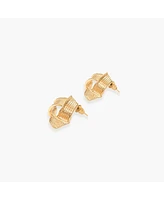 sanctuaire Sanctuary Project by Geo Textured Knot Stud Earring Gold