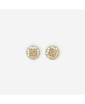 sanctuaire Filigree Stud Earrings Gold