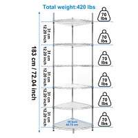 Adjustable Corner Wire Shelf for Bathroom & Kitchen - Chrome