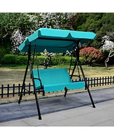Sugift 2 Person Weather Resistant Canopy Swing for Porch Garden Backyard Lawn