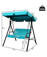 Sugift 2 Person Weather Resistant Canopy Swing for Porch Garden Backyard Lawn
