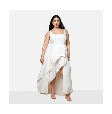 Rebdolls Plus Size Magnolia Corset Hi Lo Maxi A Line Dress