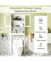 Sugift Over the Toilet Bathroom Storage Cabinet with Adjustable Shelf