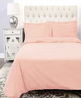 Superior Cotton Percale 300 Thread Count Solid Lightweight Duvet Cover Set, Full/Queen