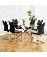 Faux Leather Dining Chairs Set of 6