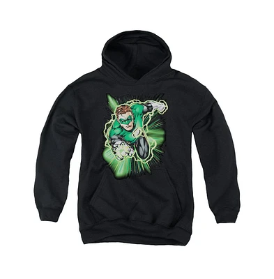 Justice League Boys of America Youth Green Lantern Energy Pull Over Hoodie / Hooded Sweatshirt