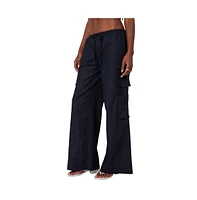 Edikted Women's Bristol Linen Look Cargo Pants