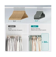 Slickblue 50-Pack Velvet Coat Hangers, Non-Slip Clothes Hangers with Shoulder Notches for Clothing Storage