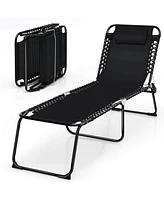 Inolait Sugift Foldable Recline Lounge Chair with Adjustable Backrest and Footrest