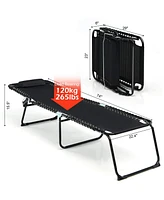 Inolait Sugift Foldable Recline Lounge Chair with Adjustable Backrest and Footrest