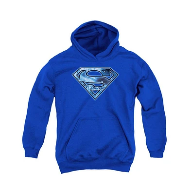 Superman Boys Youth On Ice Shield Pull Over Hoodie / Hooded Sweatshirt