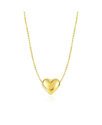 The Lovery Gold Puffy Heart Necklace 14K Gold