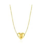 The Lovery Gold Puffy Heart Necklace 14K Gold