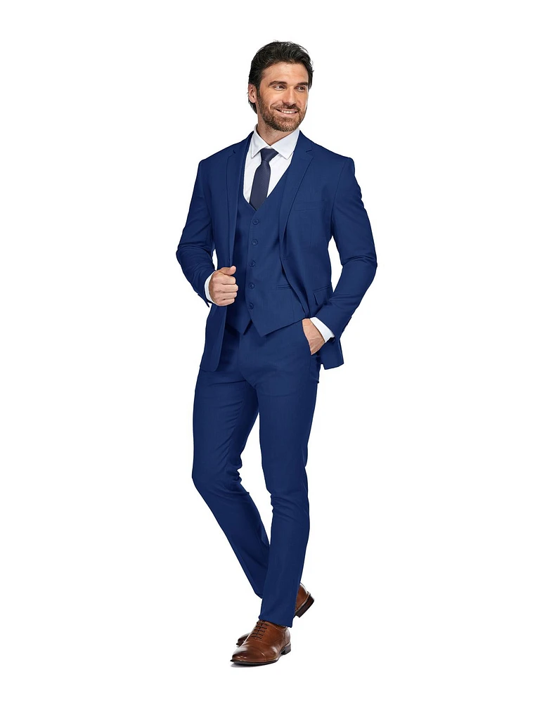 Gino Vitale Men's Skinny Fit Stretch 3-Piece Suit