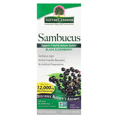 Nature's Answer Sambucus Black Elderberry Alcohol-Free 12 000 mg - 8 fl oz (240 ml)