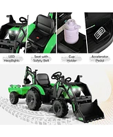Sugift 12V 3 in 1 Kids Ride On Excavator with Shovel Bucket and Music