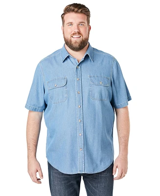 Boulder Creek Big & Tall by KingSize Short Sleeve Denim And Twill Shirt