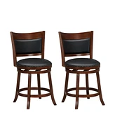 Sugift Swivel Bar Stools Set of 2 with 20 Inch Wider Cushioned Seat