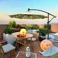 Simplie Fun 10 Ft Outdoor Patio Umbrella Solar Powered Led Lighted Sun Shade Market Waterproof 8 Ribs