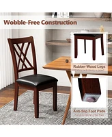 Sugift Set of 2 Dining Chair with Backrest and Padded Seat