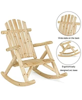 Inolait Sugift Wood Single Porch Rocker Lounge Patio Rocking Chair