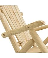 Inolait Sugift Wood Single Porch Rocker Lounge Patio Rocking Chair